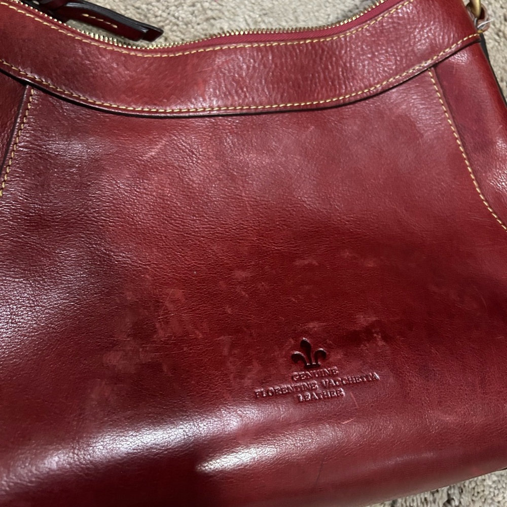 Dooney & Bourke Red Leather Hobo Bag - Picture 2 of 7